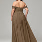 A-line Sweetheart neckline Chiffon-Bridesmaid Dress Plus Size