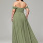 A-line Sweetheart neckline Chiffon-Bridesmaid Dress Plus Size