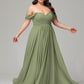 A-line Sweetheart neckline Chiffon-Bridesmaid Dress Plus Size