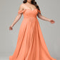 A-line Sweetheart neckline Chiffon-Bridesmaid Dress Plus Size