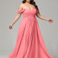 A-line Sweetheart neckline Chiffon-Bridesmaid Dress Plus Size