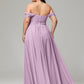 A-line Sweetheart neckline Chiffon-Bridesmaid Dress Plus Size