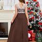 A Line V Back Chiffon Lace Junior Bridesmaid Dress