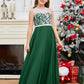 A Line V Back Chiffon Lace Junior Bridesmaid Dress
