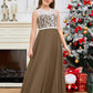 A Line V Back Chiffon Lace Junior Bridesmaid Dress