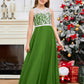 A Line V Back Chiffon Lace Junior Bridesmaid Dress