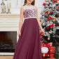 A Line V Back Chiffon Lace Junior Bridesmaid Dress