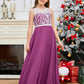 A Line V Back Chiffon Lace Junior Bridesmaid Dress
