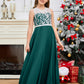 A Line V Back Chiffon Lace Junior Bridesmaid Dress