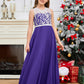 A Line V Back Chiffon Lace Junior Bridesmaid Dress