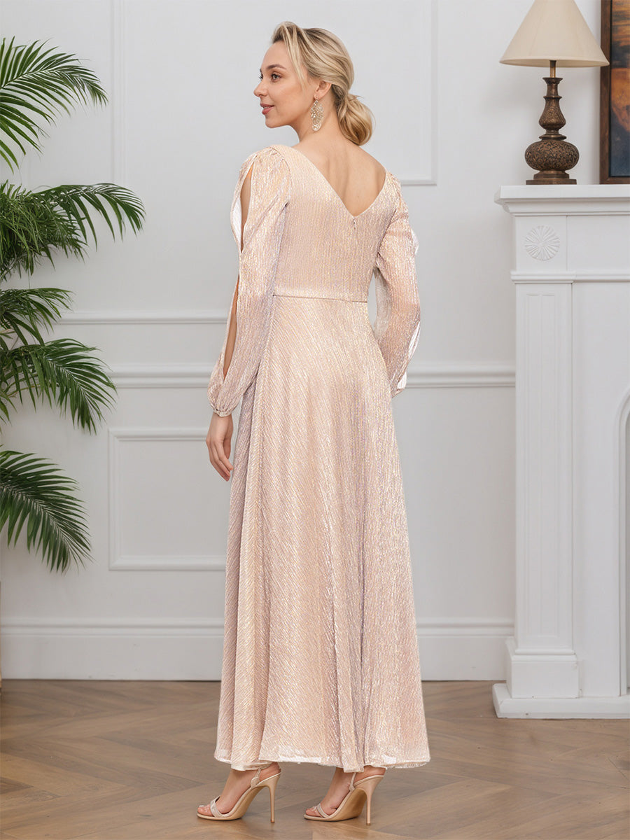 Cicinia Apricot Mother Of The Groom Dress Long A-line Floor Length V-neck