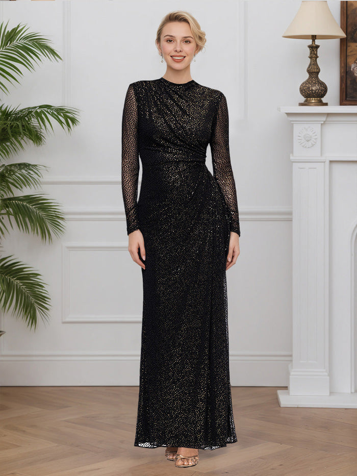 Cicinia Black Mother Of The Groom Dress Long Chiffon A-line Tea Length Cap Sleeves Beaded