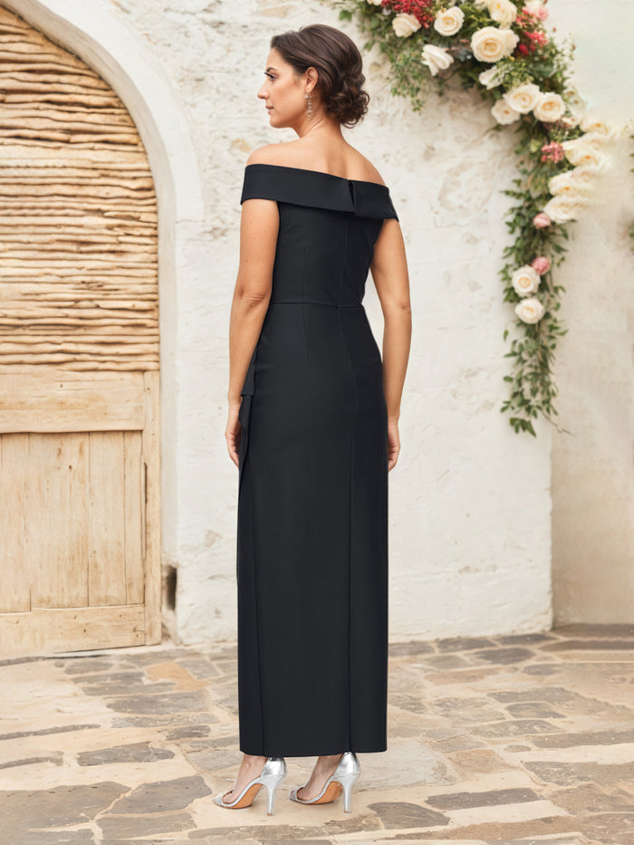 Black Mother Of The Bride Dress Elegant Off the Shoulder Mother of the