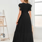 Cap Sleeves A Line Chiffon Junior Bridesmaid Dress