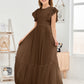Cap Sleeves A Line Chiffon Junior Bridesmaid Dress