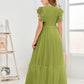 Cap Sleeves A Line Lace Top Junior Chiffon Bridesmaid Dress