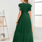 Cap Sleeves A Line Chiffon Junior Bridesmaid Dress