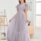 Cap Sleeves A Line Chiffon Junior Bridesmaid Dress