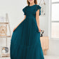 Cap Sleeves A Line Chiffon Junior Bridesmaid Dress