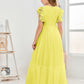 Cap Sleeves A Line Chiffon Junior Bridesmaid Dress
