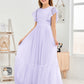 Cap Sleeves A Line Chiffon Junior Bridesmaid Dress