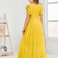 Cap Sleeves A Line Chiffon Junior Bridesmaid Dress