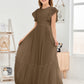 Cap Sleeves A Line Chiffon Junior Bridesmaid Dress