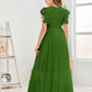 Cap Sleeves A Line Chiffon Junior Bridesmaid Dress