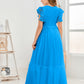 Cap Sleeves A Line Lace Top Junior Chiffon Bridesmaid Dress