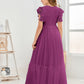 Cap Sleeves A Line Chiffon Junior Bridesmaid Dress