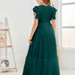 Cap Sleeves A Line Chiffon Junior Bridesmaid Dress