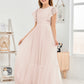 Cap Sleeves A Line Chiffon Junior Bridesmaid Dress