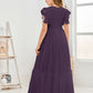 Cap Sleeves A Line Chiffon Junior Bridesmaid Dress