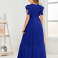 Cap Sleeves A Line Chiffon Junior Bridesmaid Dress