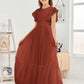 Cap Sleeves A Line Chiffon Junior Bridesmaid Dress