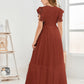 Cap Sleeves A Line Chiffon Junior Bridesmaid Dress