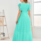 Cap Sleeves A Line Lace Top Junior Chiffon Bridesmaid Dress