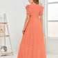Cap Sleeves A Line Chiffon Junior Bridesmaid Dress