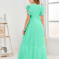 Cap Sleeves A Line Lace Top Junior Chiffon Bridesmaid Dress