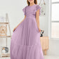 Cap Sleeves A Line Chiffon Junior Bridesmaid Dress