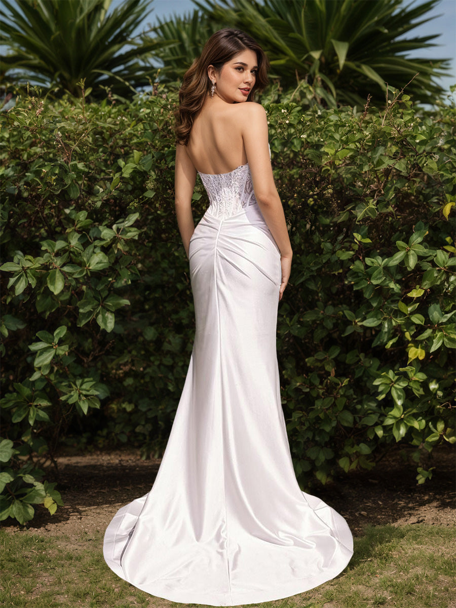 Charming Sweetheart Bridal Gown Mermaid Lace Long Wedding Dress