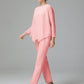 Chiffon Long Sleeves 3 Pieces Mother Of The Bride Dress Pants Suits