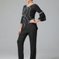 Chiffon Long Sleeves V Neck Mother Of The Bride Dress Pants Suits
