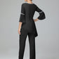 Chiffon Long Sleeves V Neck Mother Of The Bride Dress Pants Suits