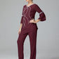 Chiffon Long Sleeves V Neck Mother Of The Bride Dress Pants Suits