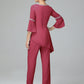Chiffon Long Sleeves V Neck Mother Of The Bride Dress Pants Suits