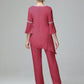 Chiffon Long Sleeves V Neck Mother Of The Bride Dress Pants Suits