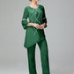 Chiffon Long Sleeves V Neck Mother Of The Bride Dress Pants Suits