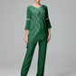 Chiffon Long Sleeves V Neck Mother Of The Bride Dress Pants Suits