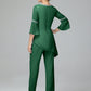 Chiffon Long Sleeves V Neck Mother Of The Bride Dress Pants Suits